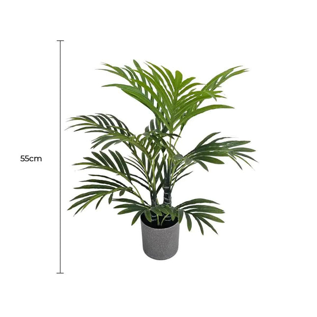 Premium Artificial Potted Premium Mini Palm Tree 55cm - Petal & Stem