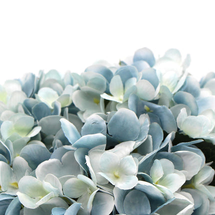 Premium Faux Hydrangea With Glass Vase (Artificial Flowering Blue Hydrangea) 23cm - Petal & Stem