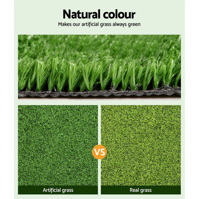 Prime Turf Artificial Grass 1mx20m 17mm Synthetic Fake Lawn Turf Plant Plastic Olive - Petal & Stem