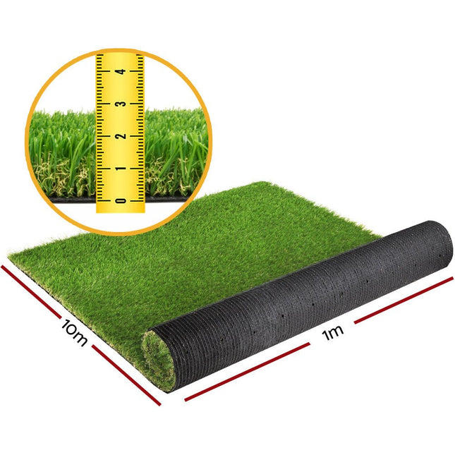 Prime Turf Artificial Grass 20SQM 20mm Synthetic Fake Lawn Turf Plant Plastic 4 coloured 1mx10m - Petal & Stem