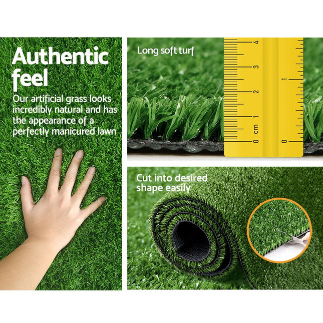 Prime Turf Artificial Grass 2mx10m 17mm Synthetic Fake Lawn Turf Plant Plastic Olive - Petal & Stem