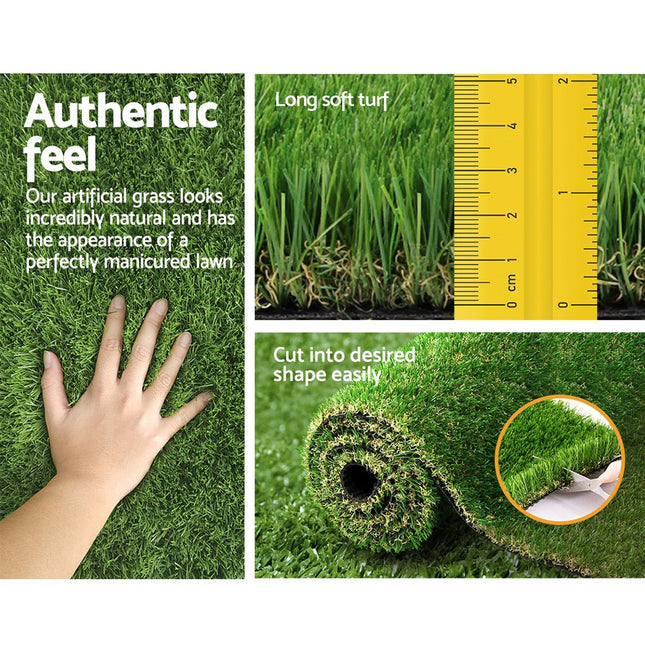Prime Turf Artificial Grass 30mm 1mx20m Synthetic Fake Lawn Turf Plastic Plant 4 coloured - Petal & Stem