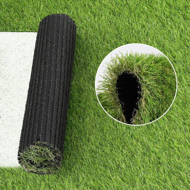 Prime Turf Artificial Grass 35mm 2mx5m Synthetic Fake Lawn Turf Plastic Plant 4 coloured - Petal & Stem