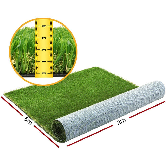 Primeturf 30mm 2mx5m Artificial Grass Synthetic Fake Lawn Turf Plastic Plant 4 coloured - Petal & Stem