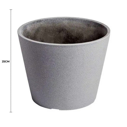 Rendered Grey Planter Pot 25cm - Petal & Stem