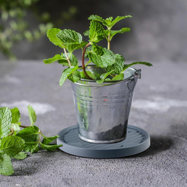 Round Flowerpot Mover 19.3 Cm Rolling Plant Pallet Round Dark Grey Saucer With 4 Wheels Plant Stand Planter Caddies For Moving 40 Kg 1 Piece - Petal & Stem