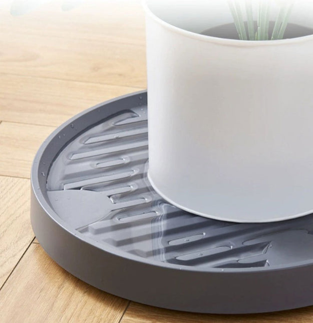 Round Flowerpot Mover 19.3 Cm Rolling Plant Pallet Round Dark Grey Saucer With 4 Wheels Plant Stand Planter Caddies For Moving 40 Kg 1 Piece - Petal & Stem