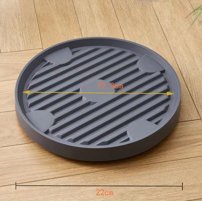 Round Flowerpot Mover 19.3 Cm Rolling Plant Pallet Round Dark Grey Saucer With 4 Wheels Plant Stand Planter Caddies For Moving 40 Kg 1 Piece - Petal & Stem