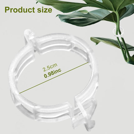 Secured Plastic Plant Clip 100 Pcs, Garden Support Clips for Climbing Vines Reusable, White - Petal & Stem