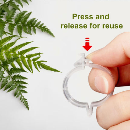 Secured Plastic Plant Clip 100 Pcs, Garden Support Clips for Climbing Vines Reusable, White - Petal & Stem