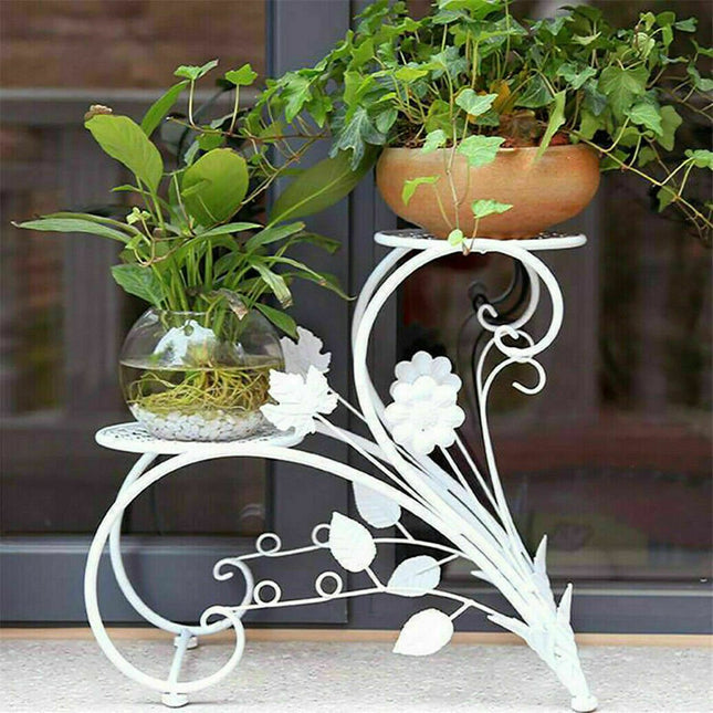 Set of 2 Plant Stand Wedding Garden Flower Shelf Rack - Petal & Stem
