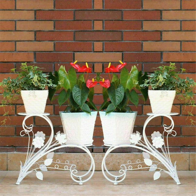 Set of 2 Plant Stand Wedding Garden Flower Shelf Rack - Petal & Stem