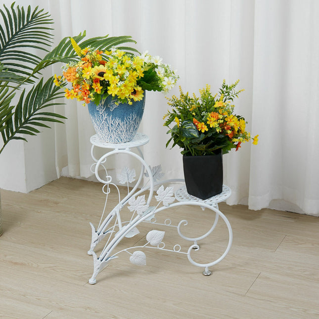 Set of 2 Plant Stand Wedding Garden Flower Shelf Rack - Petal & Stem
