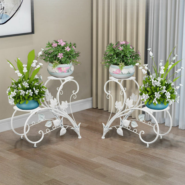 Set of 2 Plant Stand Wedding Garden Flower Shelf Rack - Petal & Stem