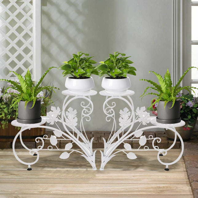 Set of 2 Plant Stand Wedding Garden Flower Shelf Rack - Petal & Stem