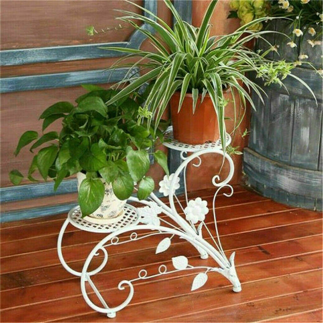 Set of 2 Plant Stand Wedding Garden Flower Shelf Rack - Petal & Stem