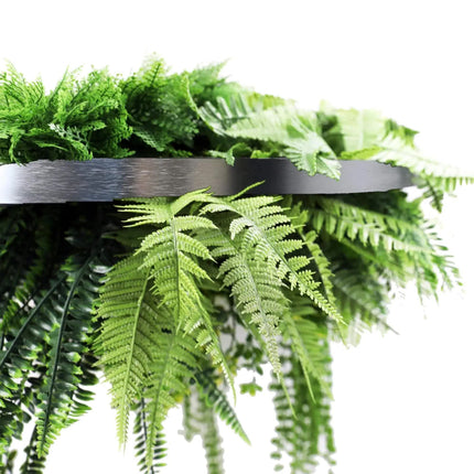 Silver Artificial Hanging Green Wall Disc 80cm UV Resistant Foliage - Petal & Stem