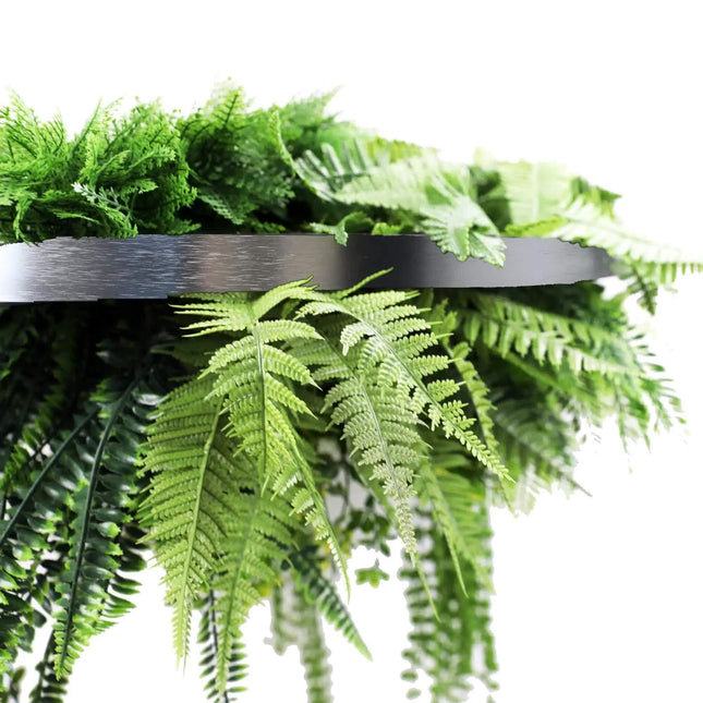 Silver Artificial Hanging Green Wall Disc 80cm UV Resistant Foliage - Petal & Stem