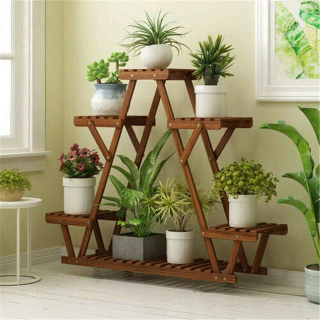 Upgraded Thick Wood Indoor Plant Stand with Flower Planter Shelves - Petal & Stem