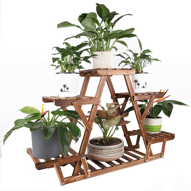 Upgraded Thick Wood Indoor Plant Stand with Flower Planter Shelves - Petal & Stem