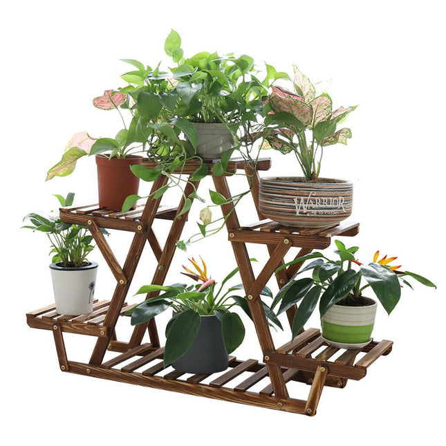 Upgraded Thick Wood Indoor Plant Stand with Flower Planter Shelves - Petal & Stem