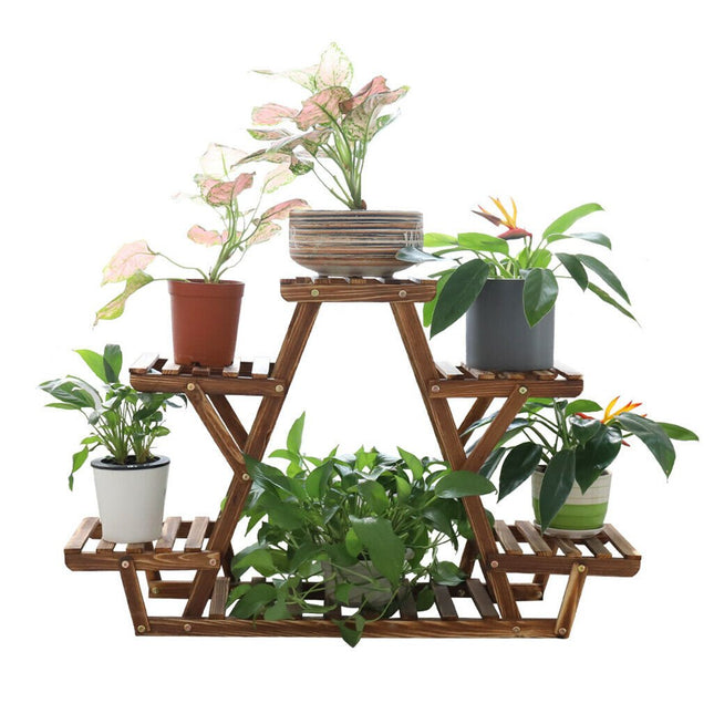 Upgraded Thick Wood Indoor Plant Stand with Flower Planter Shelves - Petal & Stem