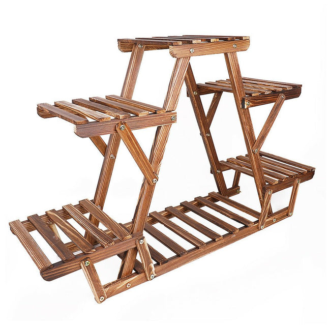 Upgraded Thick Wood Indoor Plant Stand with Flower Planter Shelves - Petal & Stem