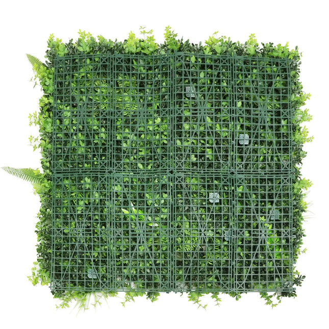 Verdant Fern Artificial Vertical Garden / Green Wall Panel 1m x 1m UV Resistant - Petal & Stem