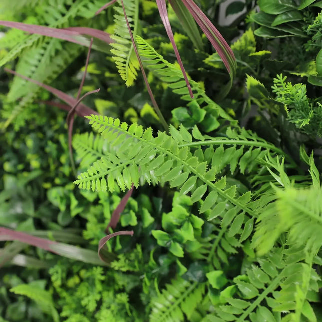 Verdant Fern Artificial Vertical Garden / Green Wall Panel 1m x 1m UV Resistant - Petal & Stem