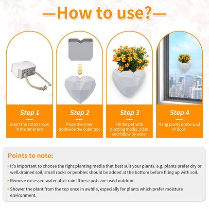 Wall Mounted Planter NO DRILLING,Houseplant Wall Display Ideas,3D Printed Wall Planter with Drainage Tray - Petal & Stem