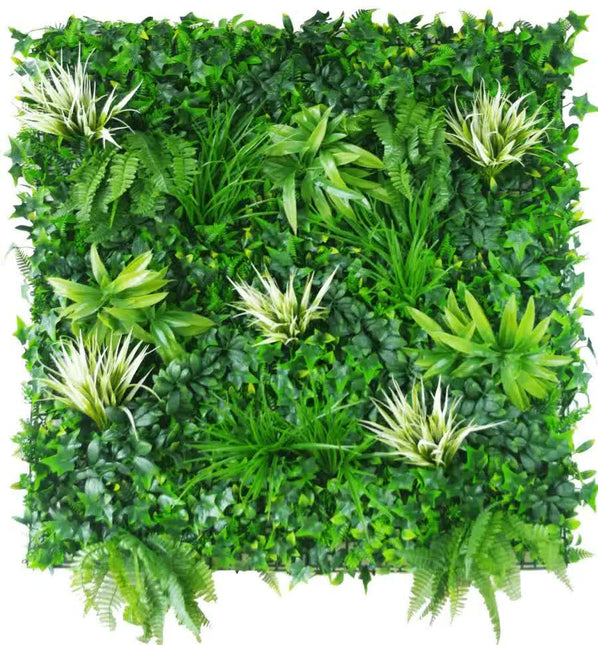 White Grassy Greenery Vertical Garden / Green Wall UV Resistant 100cm x 100cm - Petal & Stem