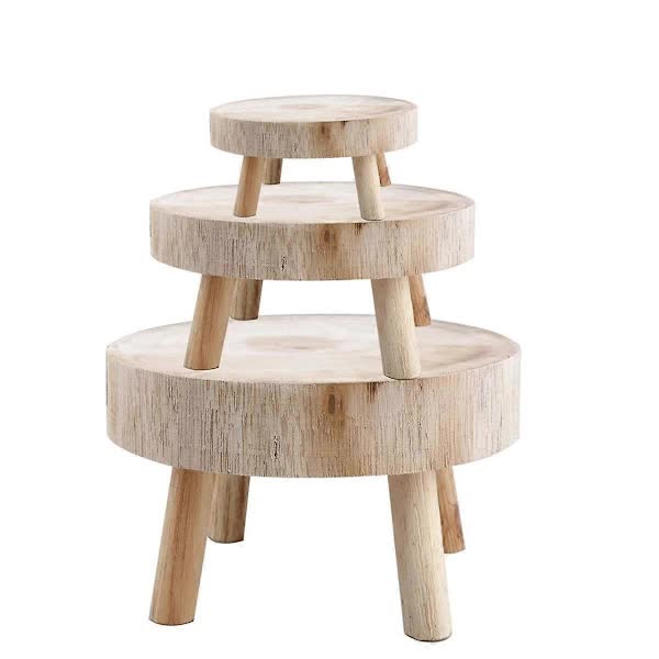 Wooden Plant Stand Bonsai Display Holder Indoor Outdoor Garden Decor - Petal & Stem