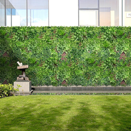 YES4HOMES 1 SQM Artificial Plant Wall Grass Panels Vertical Garden Foliage Tile Fence 1X1M - Petal & Stem