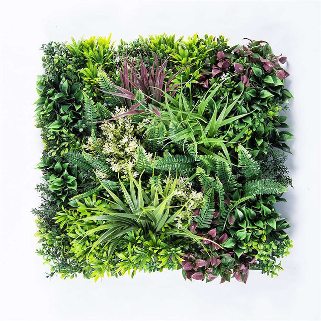 YES4HOMES 12 Artificial Plant Wall Grass Panels Vertical Garden Foliage Tile Fence 50X50 CM - Petal & Stem