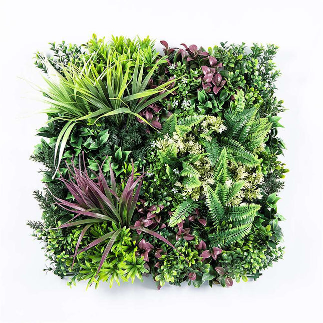 YES4HOMES 12 Artificial Plant Wall Grass Panels Vertical Garden Foliage Tile Fence 50X50 CM - Petal & Stem