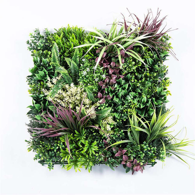 YES4HOMES 12 Artificial Plant Wall Grass Panels Vertical Garden Foliage Tile Fence 50X50 CM - Petal & Stem