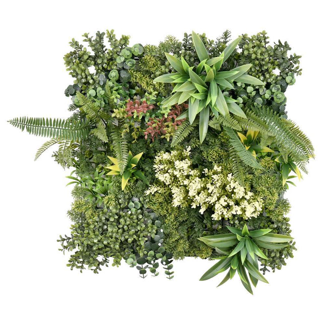 YES4HOMES 12 Artificial Plant Wall Grass Panels Vertical Garden Foliage Tile Fence 50X50 CM - Petal & Stem