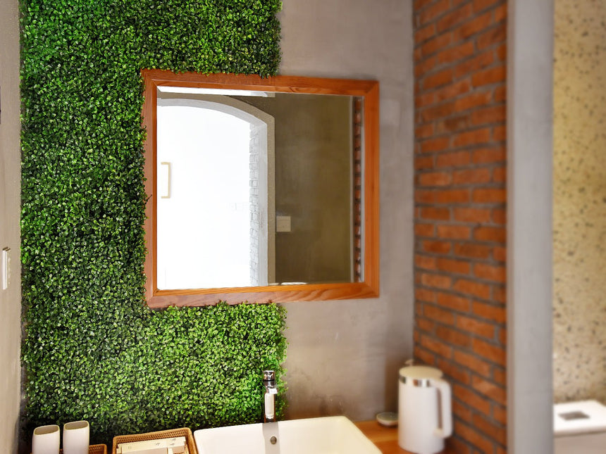 YES4HOMES 12 x Artificial Plant Wall Grass Panels Vertical Garden Tile Fence 50X50CM Green - Petal & Stem