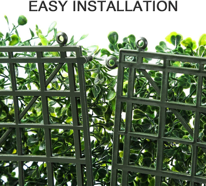 YES4HOMES 12 x Artificial Plant Wall Grass Panels Vertical Garden Tile Fence 50X50CM Green - Petal & Stem