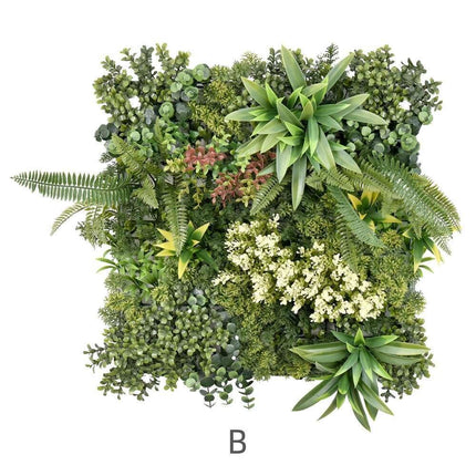 YES4HOMES 3 Artificial Plant Wall Grass Panels Vertical Garden Foliage Tile Fence 50X50 CM - Petal & Stem