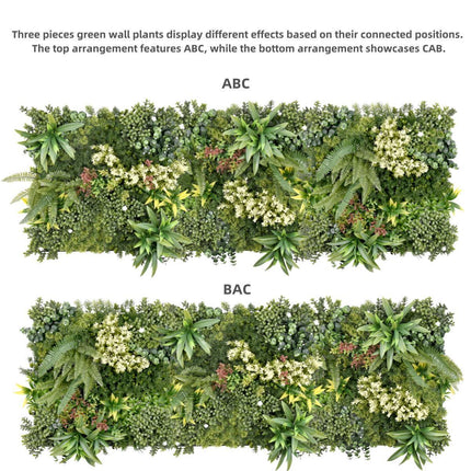 YES4HOMES 3 Artificial Plant Wall Grass Panels Vertical Garden Foliage Tile Fence 50X50 CM - Petal & Stem