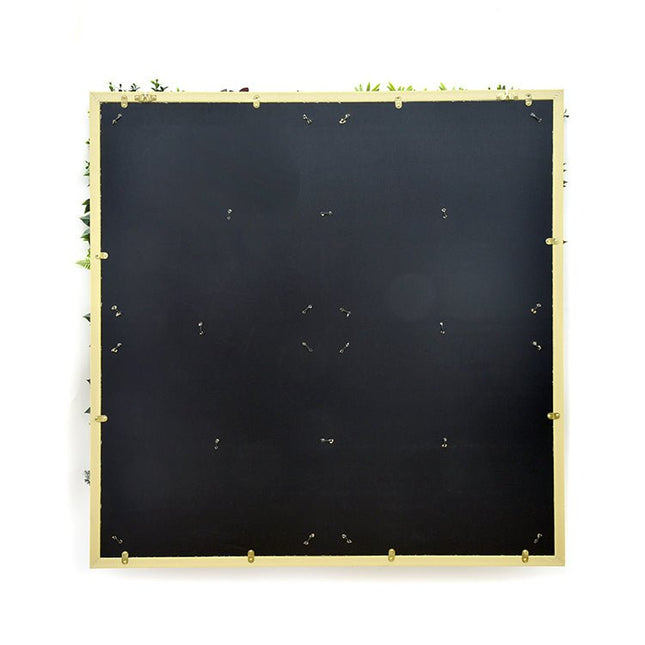 YES4HOMES 3D 1Mx1M Green Artificial Plants Wall Panel Flower Wall With Frame Vertical Garden UV Resistant Frame - Petal & Stem