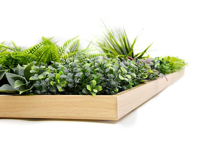 YES4HOMES 3D 1Mx1M Green Artificial Plants Wall Panel Flower Wall With Frame Vertical Garden UV Resistant Frame - Petal & Stem