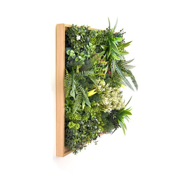 YES4HOMES 3D Green Artificial Plants Wall Panel Flower Wall With Frame Vertical Garden UV Resistant 50X50CM - Petal & Stem