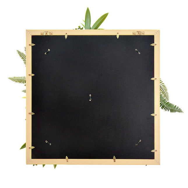 YES4HOMES 3D Green Artificial Plants Wall Panel Flower Wall With Frame Vertical Garden UV Resistant 50X50CM - Petal & Stem