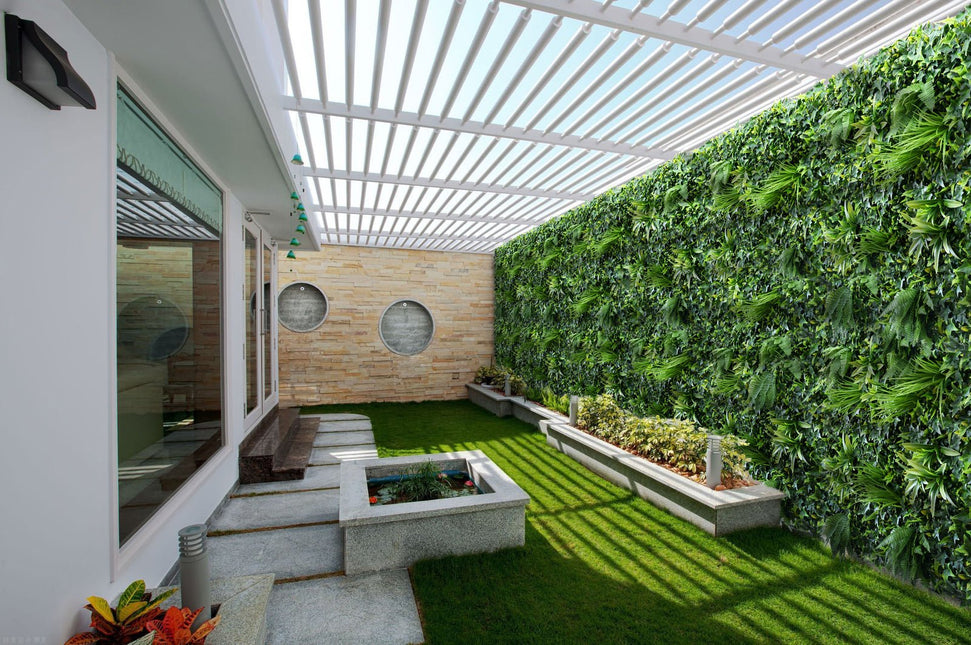 YES4HOMES 5 SQM Artificial Plant Wall D√©cor Grass Panels Vertical Garden Foliage Tile Fence 1X1M - Petal & Stem