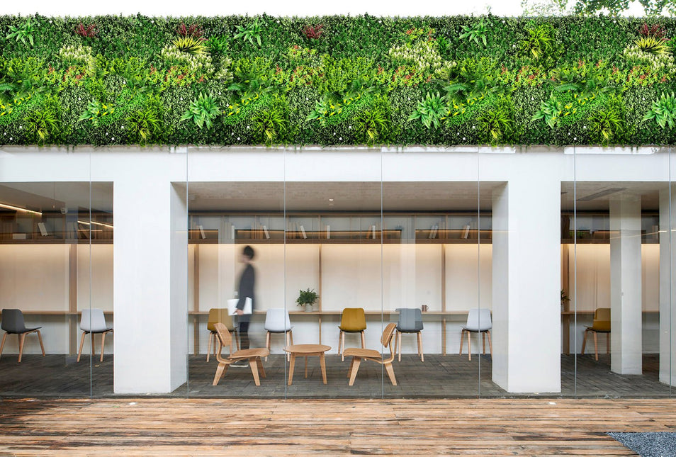 YES4HOMES 5 SQM Artificial Plant Wall D√©cor Grass Panels Vertical Garden Tile Fence 1X1M Green - Petal & Stem