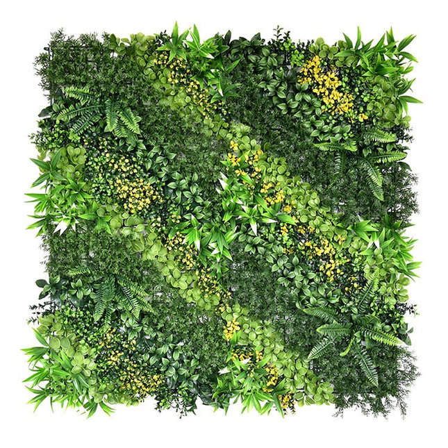 YES4HOMES 5 SQM Artificial Plant Wall Grass Panels Vertical Garden Foliage Tile Fence 1X1M Green - Petal & Stem