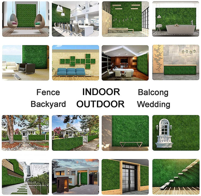 YES4HOMES 5 SQM Artificial Plant Wall Grass Panels Vertical Garden Tile Fence 1X1M Green - Petal & Stem