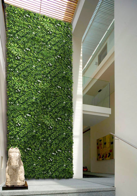 YES4HOMES 5 SQM Artificial Plant Wall Grass Panels Vertical Garden Tile Fence 1X1M Green - Petal & Stem